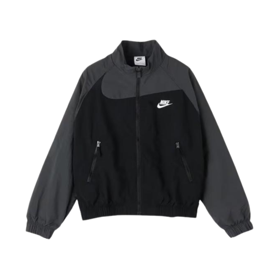 (키즈) 나이키 NSW 앰플리파이 우븐 풀 집 자켓 블랙 다크 스모크 그레이