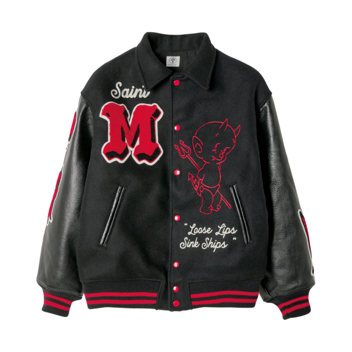 ジャケット・アウター SAINT MXXXXXX Shermer Academy VarsityJKT 세인트 마이클 x 셔머 아카데미 바시티 자켓 그린 - 23SS | Saint