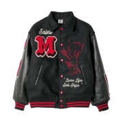 Saint Mxxxxxx Devil M Varsity Jacket Black - 22FW