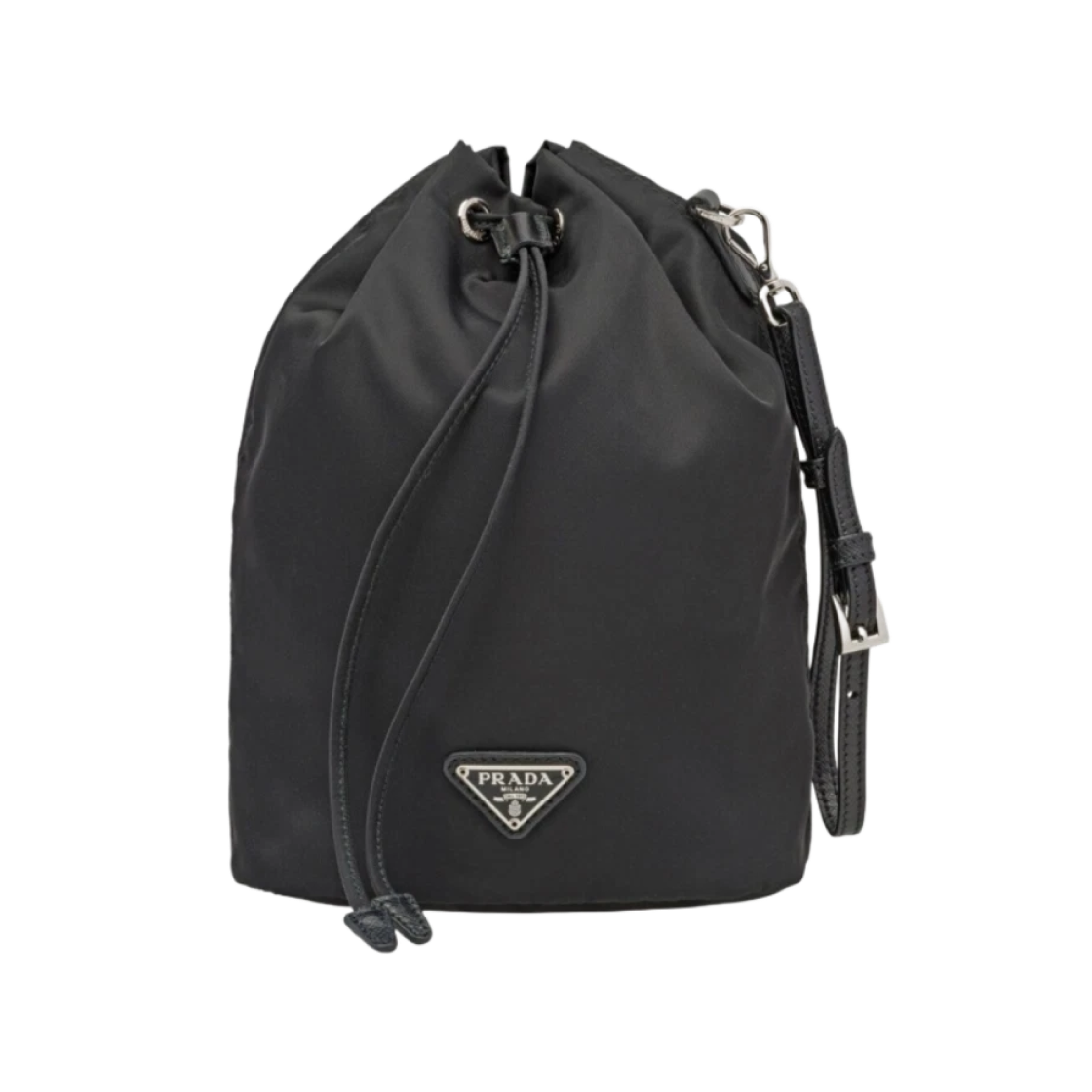 프라다 리나일론 드로우스트링 파우치 블랙(Prada Re-Nylon Drawstring Pouch Black)