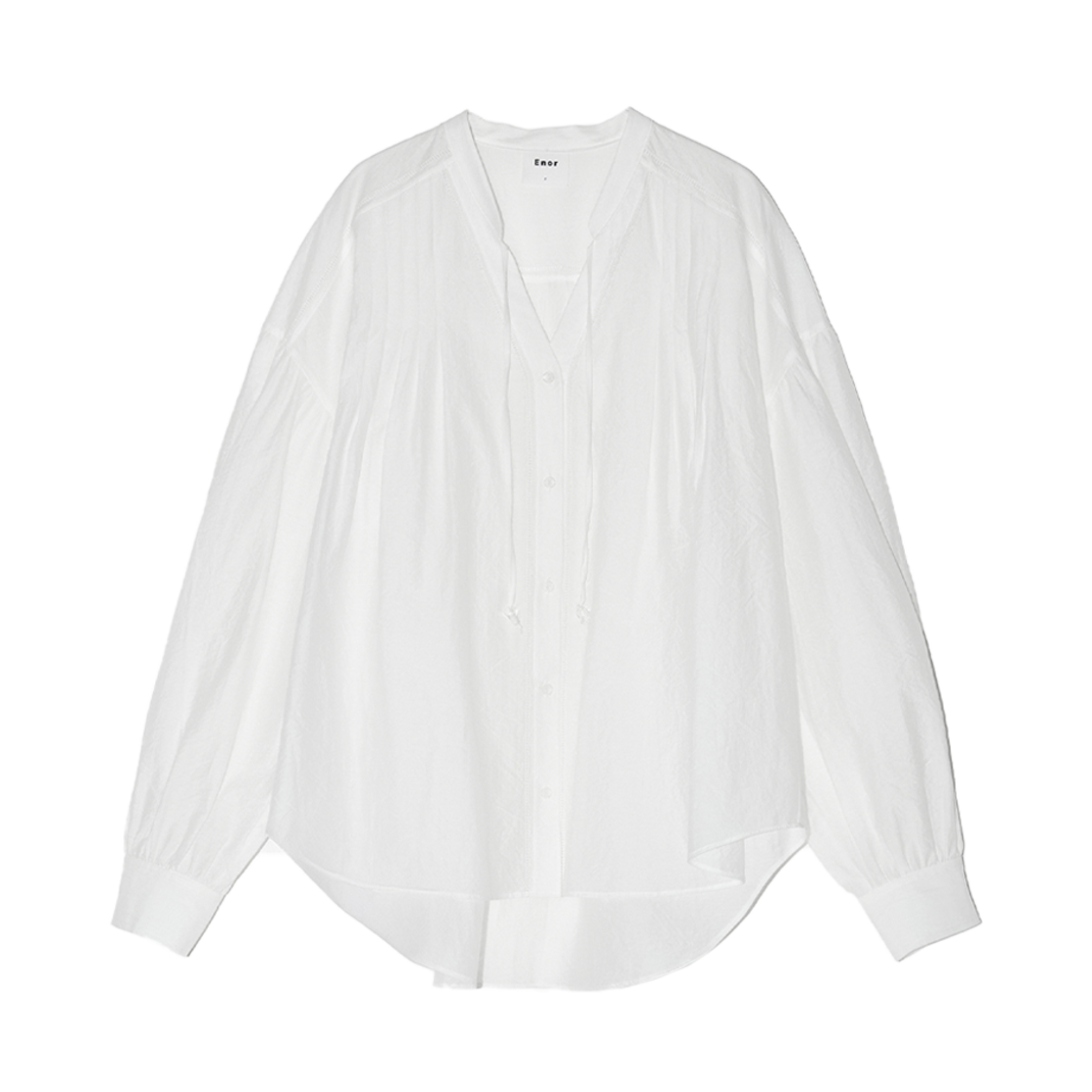 BESUBL001WH Enor Women Volume Slihouette Thin Blouse White