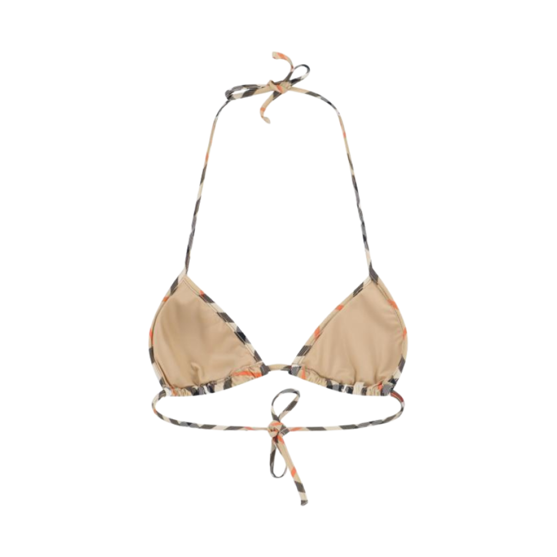 (W) 버버리 체크 비키니 탑 베이지((W) Burberry Check Bikini Top Beige) - 2