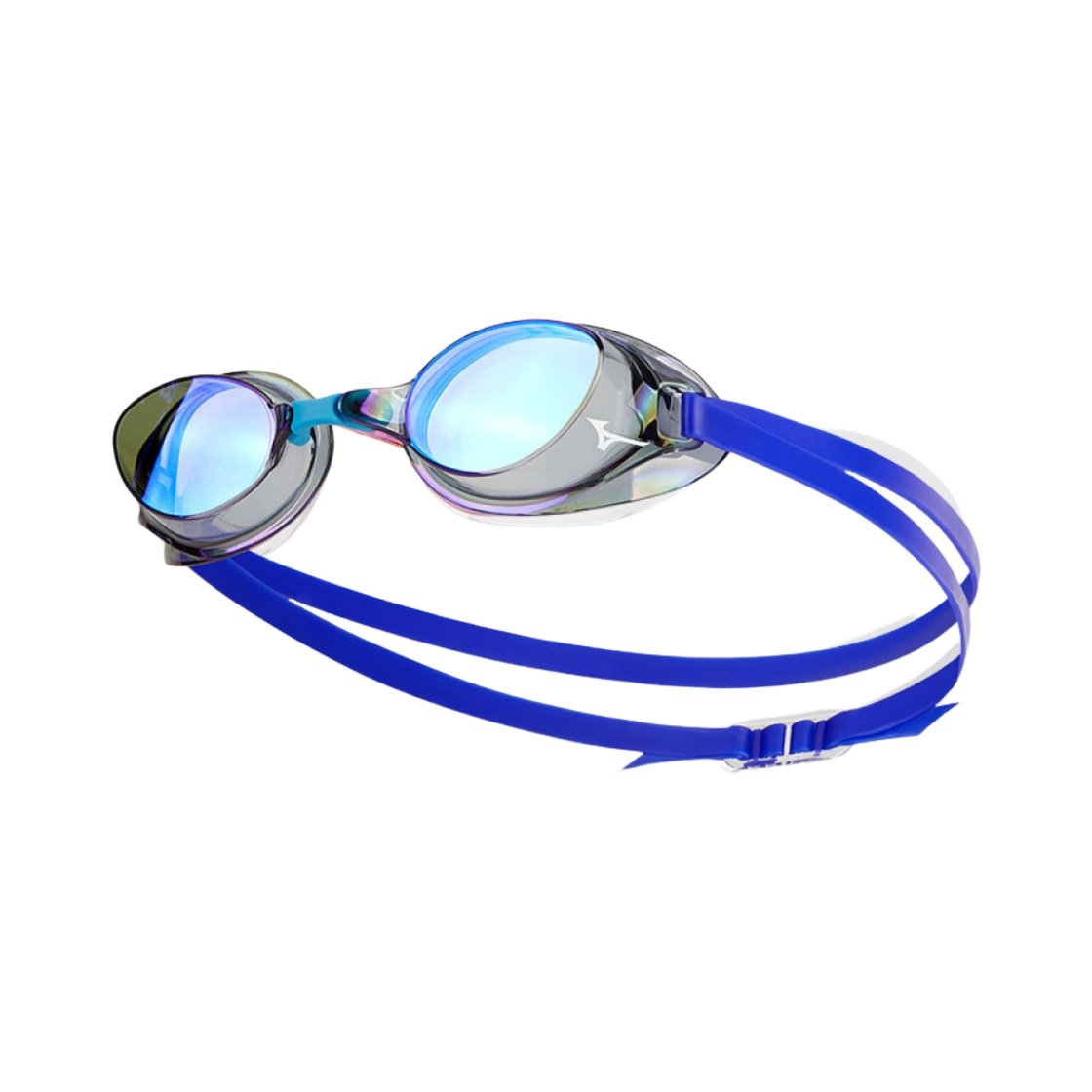 미즈노 엑셀아이 미러 논 쿠션 스윔 고글 라이트 스모크 블루(Mizuno Accel Eye Mirrored Non Cushion Swim Goggles Light Smoke Blue)