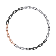 Louis Vuitton Monogram Chain Necklace Matte Black Pink Gold