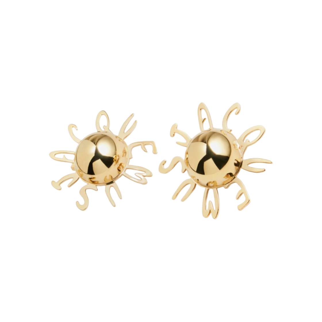 (W) 자크뮈스 레 부클 파이바 시그니쳐 선 이어링 골드((W) Jacquemus Les Boucles Paiva Signature Sun Earrings Gold) - 1