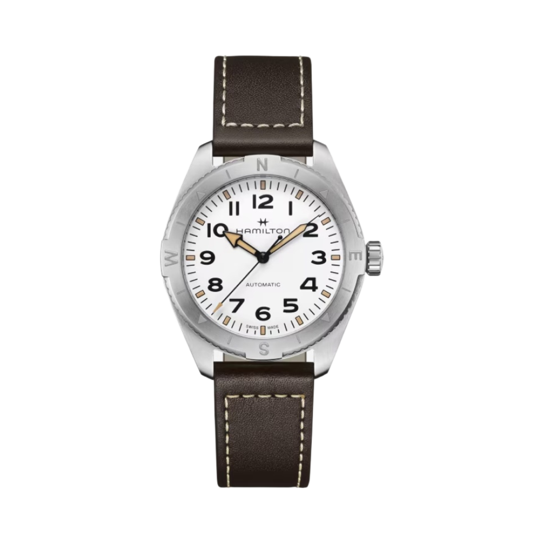 H70315510 Hamilton Khaki Field Expedition Auto 41mm Stainless Steel Cow leather White