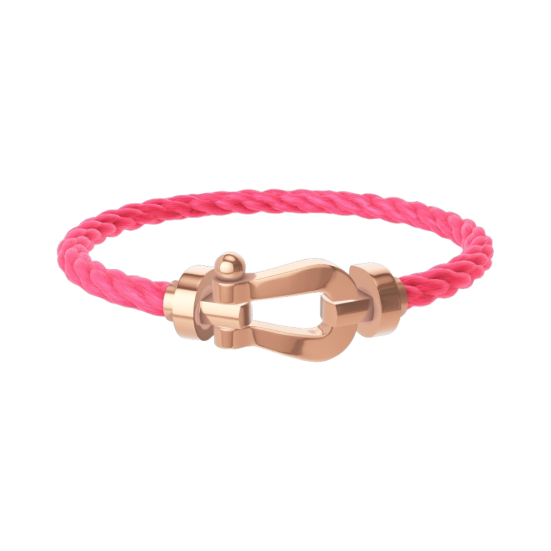 프레드 포스텐 네온 핑크 케이블 브레이슬릿 라지 18K 핑크 골드(Fred Force 10 Neon Pink Cable Bracelet Large 18K Pink Gold)
