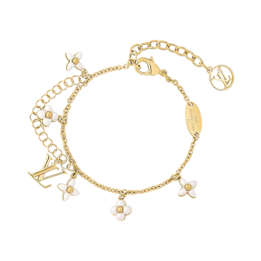 (W) Louis Vuitton LV Floragram Bracelet Gold
