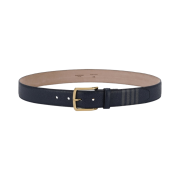 Thom Browne Pebble Grain Leather 4-Bar Classic Belt Navy