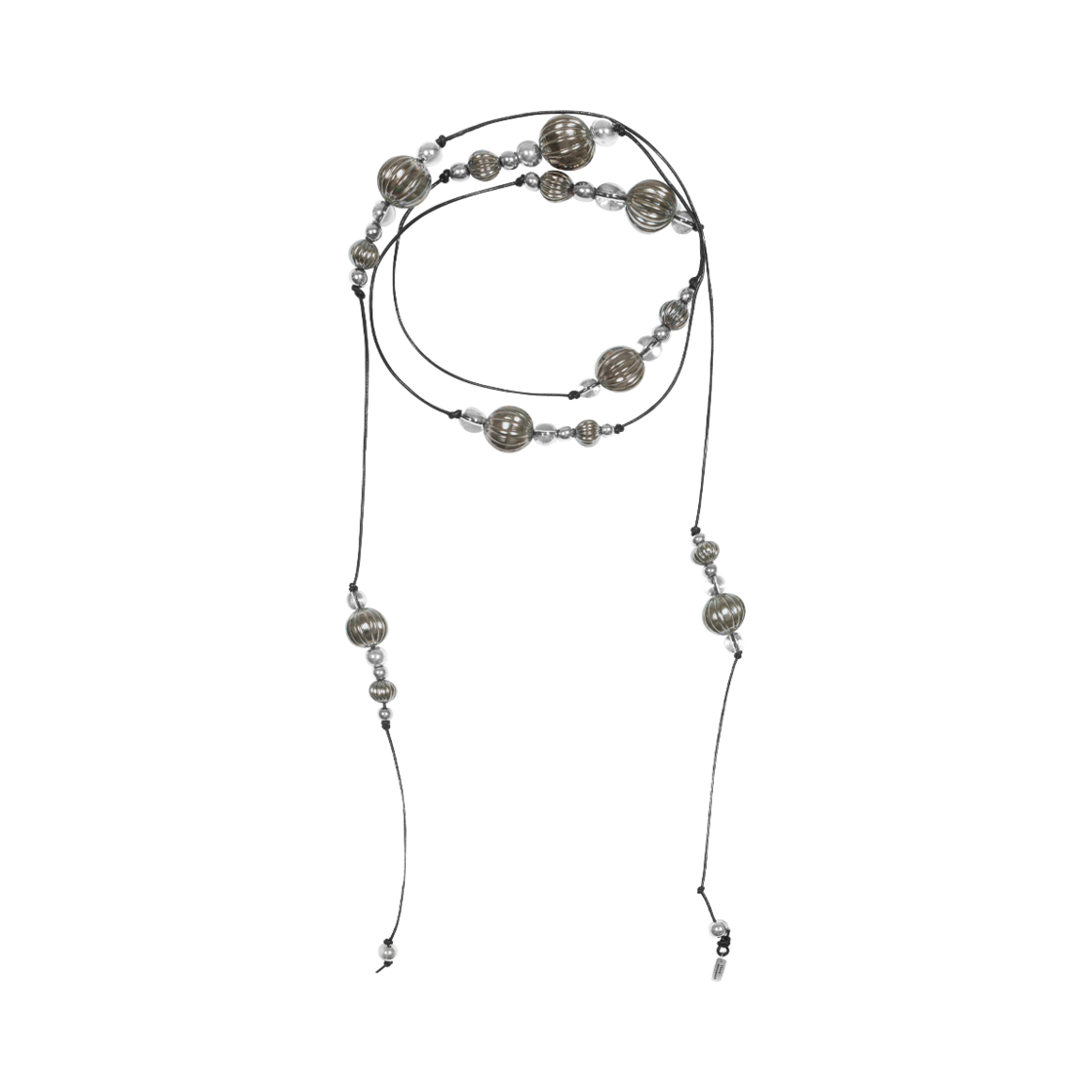 써드무브먼트 쉘 레더 스트링 벨트 블랙(Third movement Shell Leather String Belt Black)