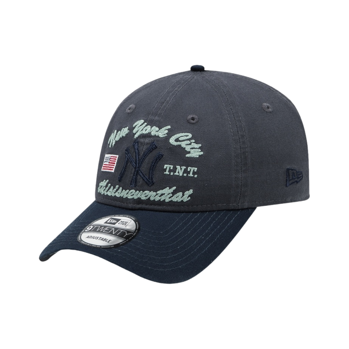 디스이즈네버댓 x 뉴에라 x MLB 뉴욕 양키스 언스트럭처 투톤 볼캡 다크 그래파이트(thisisneverthat x New Era x MLB New York Yankees Unstructured 2-Tone Ball Cap Dark Graphite)