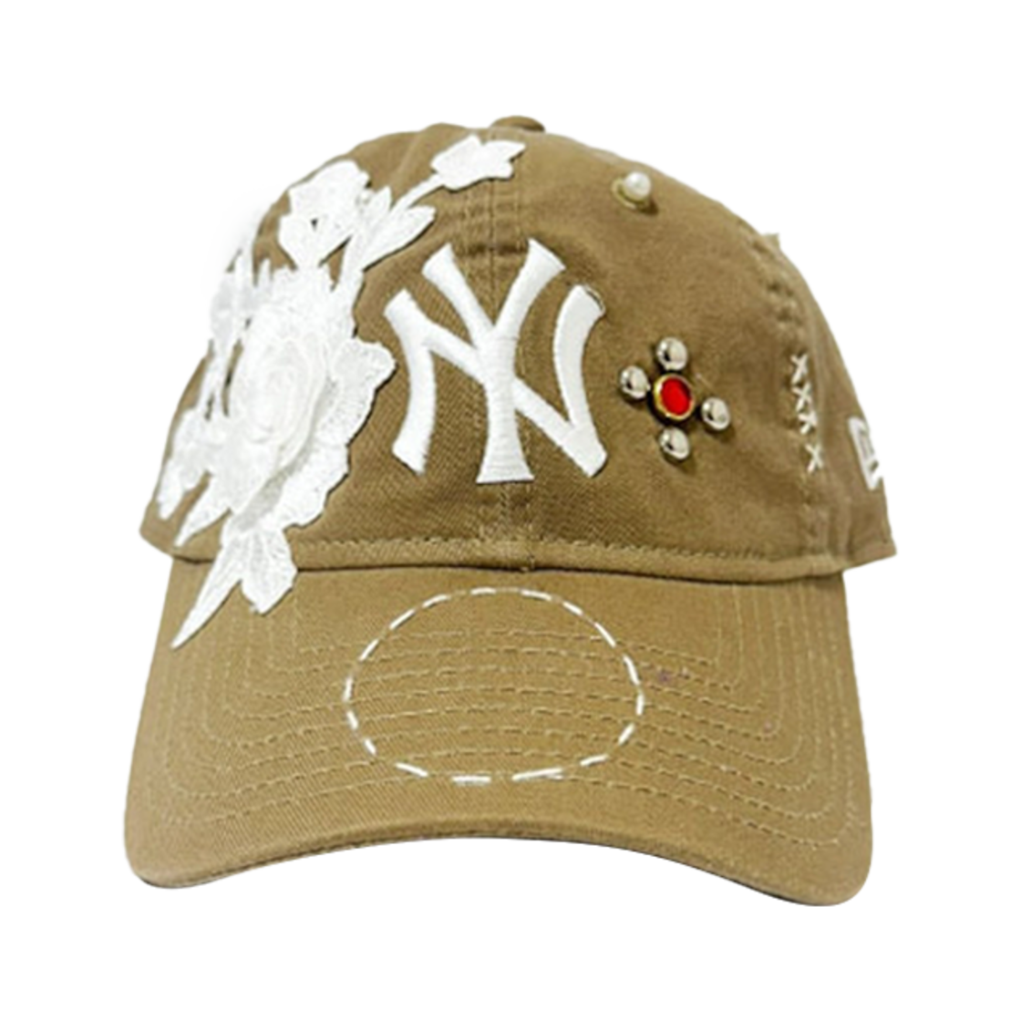 AP24FWAC1225BEGOS R&Co. Apache Wlb LAce Custom Dad Cap NY Beige #02