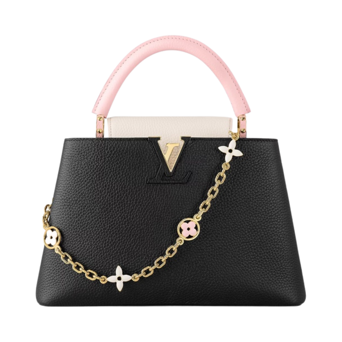 루이비통 카퓌신 MM 블랙 소프트 그레이지 로즈 자스민 핑크(Louis Vuitton Capucines MM Black Soft Greige Rose Jasmin Pink) - 1