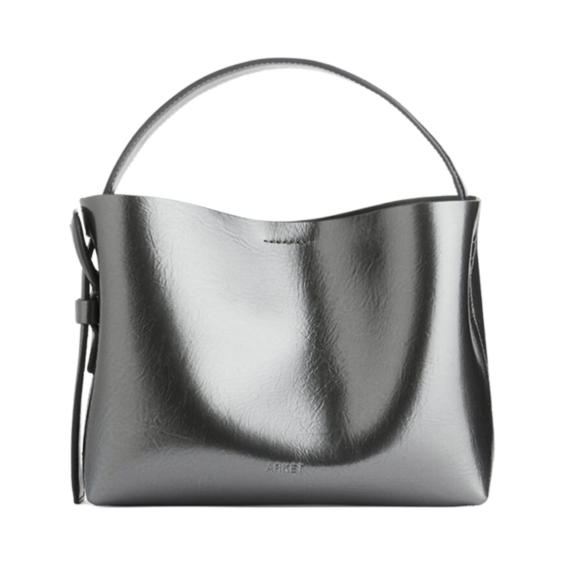 1169636-015 Arket Leather Crossbody Bag Silver Metallic