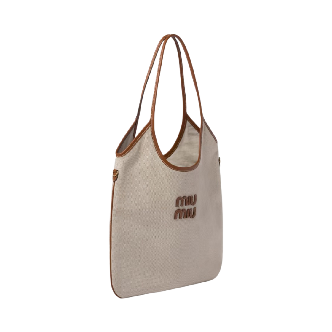 미우미우 아이비 캔버스 백 베이지 브랜디(Miu Miu Ivy Canvas Bag Beige Brandy) - 2