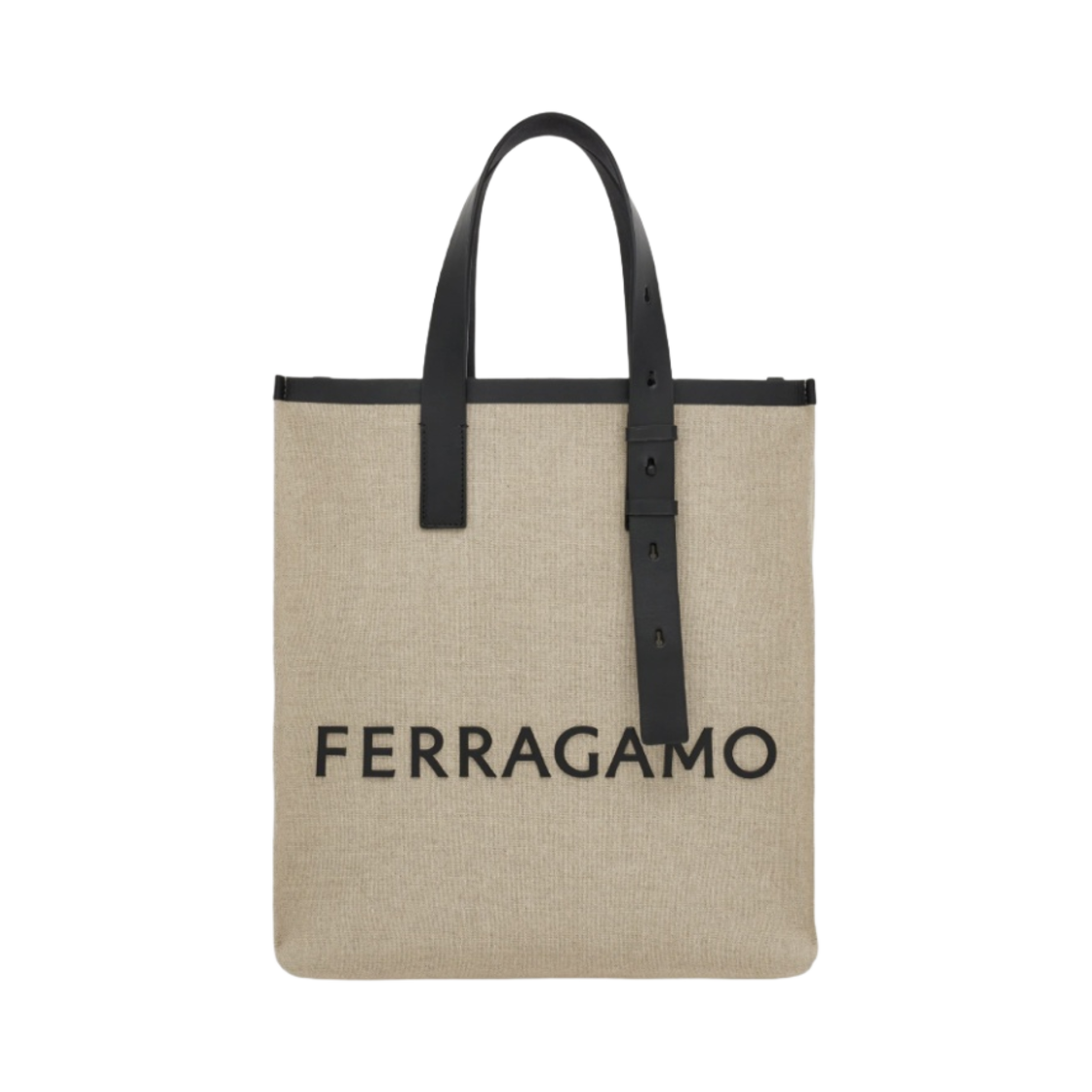 241297-764870 Ferragamo Signature Tote Bag Natural Black