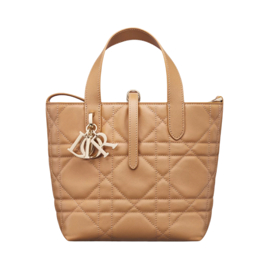Dior Small Toujours Vertical Tote Bag Macrocannage Calfskin Medium Tan