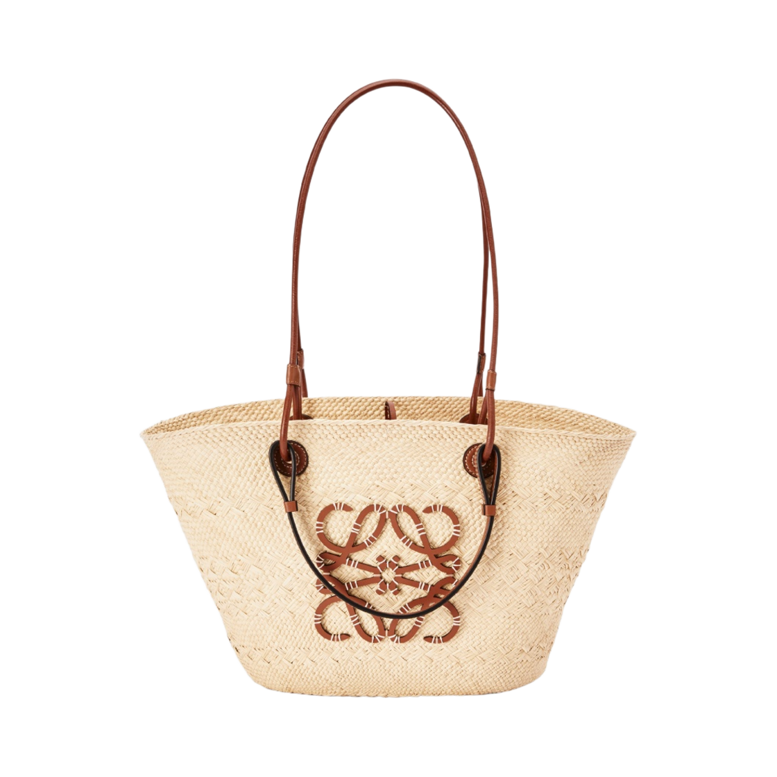 로에베 아나그램 베스킷백 이라카 팜 앤 카프스킨 내츄럴 탄(Loewe Anagram Basket Bag in Iraca Palm and Calfskin Natural Tan) - 1