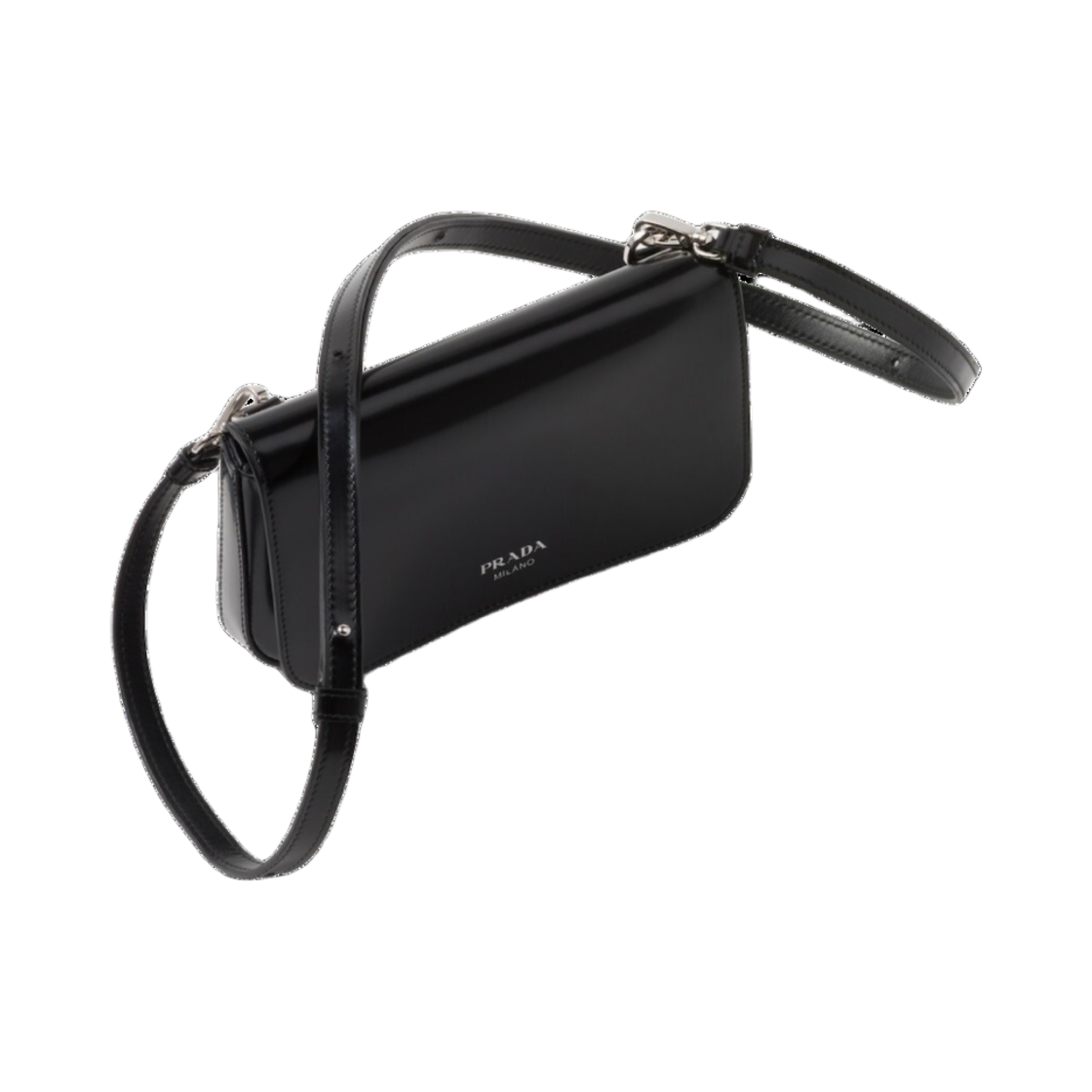 프라다 브러쉬드 레더 미니백 숄더 스트랩 블랙(Prada Brushed Leather Mini Bag Shoulder Strap Black) - 3