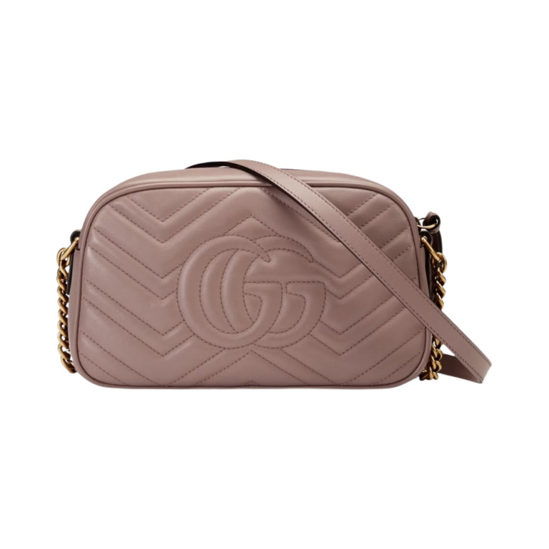 구찌 GG 마몽 마틀라세 스몰 체인 숄더백 더스티 핑크(Gucci GG Marmont Matelasse Small Chain Shoulder Bag Dusty Pink) - 3
