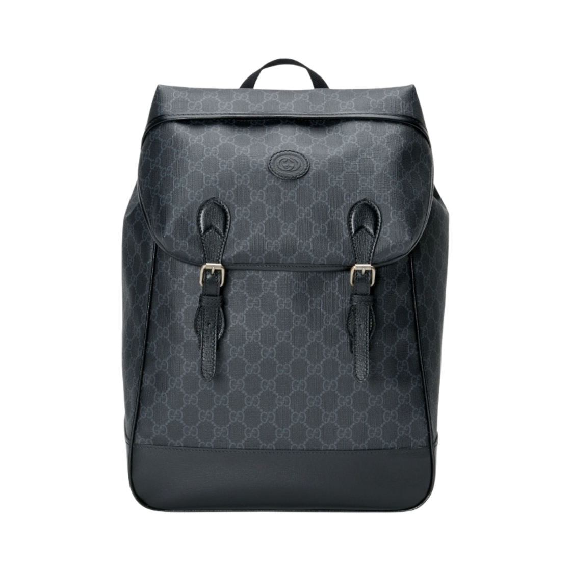 구찌 미디움 백팩 인터로킹 G 블랙 GG 슈프림(Gucci Medium Backpack with Interlocking G Black GG Supreme) - 1