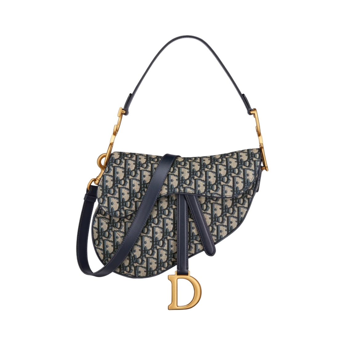 디올 새들 백 스트랩 블루 디올 오블리크 자카드