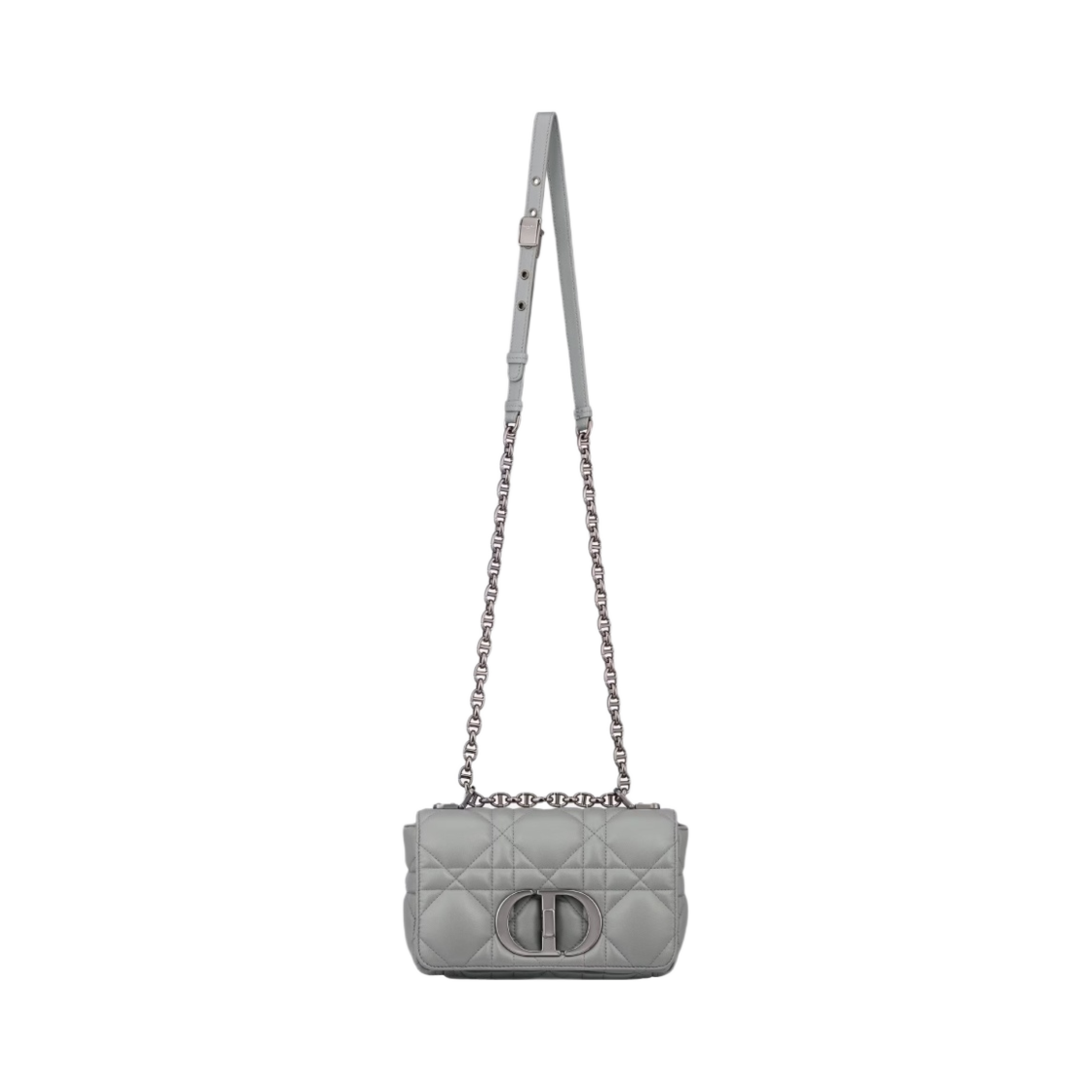 디올 스몰 카로백 퀼티드 매크로까나쥬 카프스킨 그레이 스톤(Dior Small Dior Caro Bag Quilted Macrocannage Calfskin Gray Stone) - 5