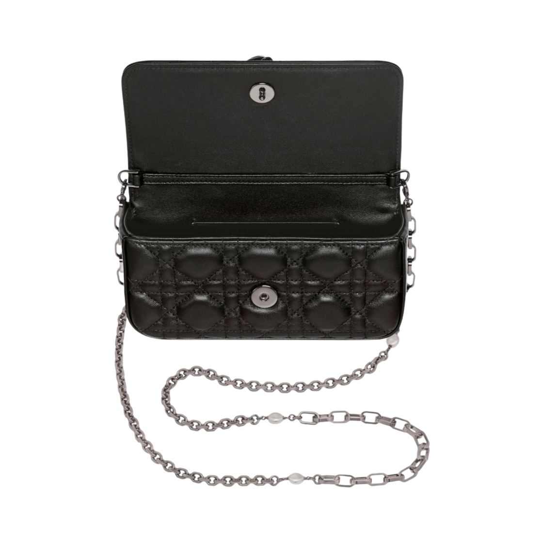디올 레이디 휴대폰 파우치 까나쥬 램스킨 블랙(Dior Lady Phone Pouch Cannage Lambskin Black) - 3