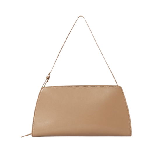 The Row Dalia Baguette in Smooth Goatskin Leather Warm Chestnut