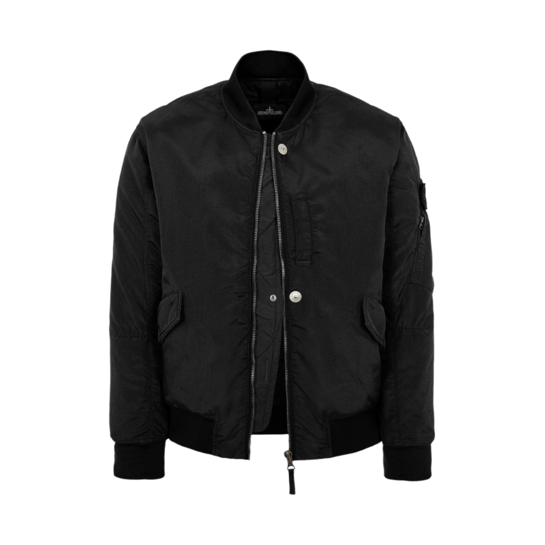 751940706-V2029 Stone Island Shadow Project 40706 Hollowcore Poly Light Garment Dyed Bomber Jacket Black - 21FW - #3