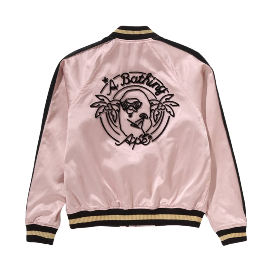 (W) 베이프 네온 에이프 헤드 수베니어 자켓 핑크((W) BAPE Neon Ape Head Souvenir Jacket Pink) - 2