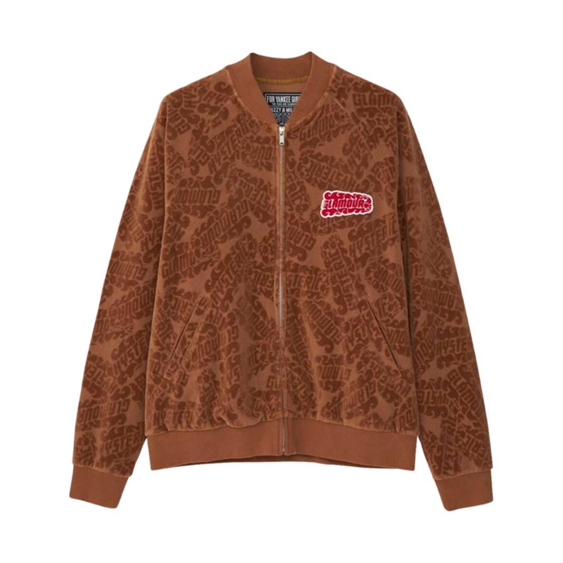 02243CJ01 Hysteric Glamour Flame Logo Jacquard Jumper Brown