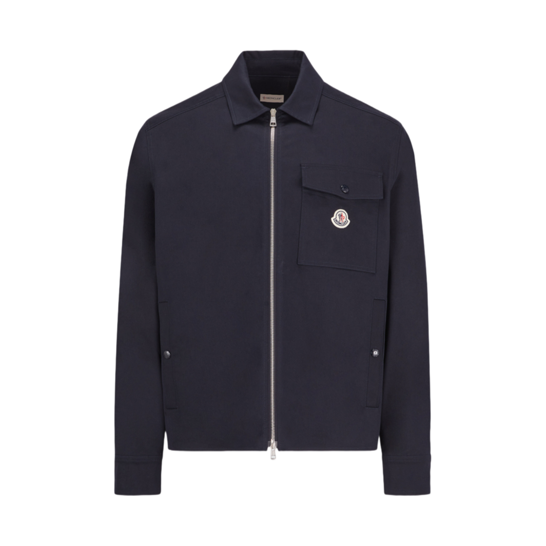 K1-091-2F00005-57448-781 Moncler Cotton Gabardine Zip Up Shirt Jacket Navy Blue - 25SS