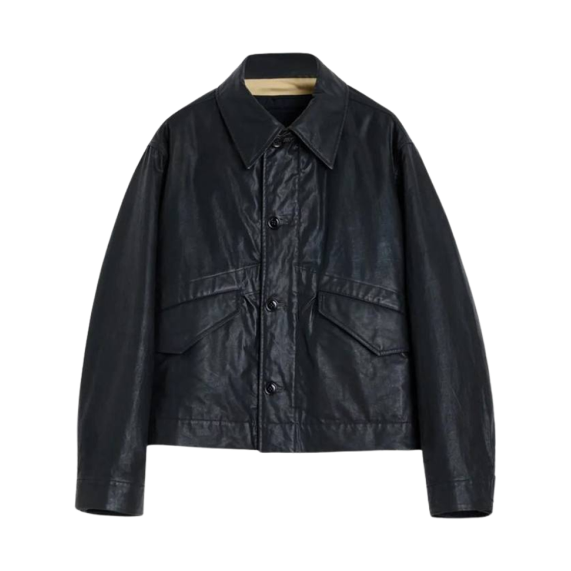 르메르 코튼 캔버스 바이커 자켓 블랙(Lemaire Cotton Canvas Biker Jacket Black) - 1