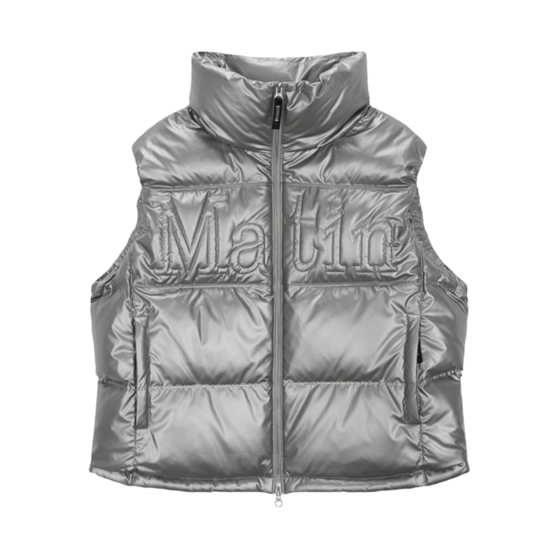 MK249ODW009MSV (W) Matin Kim Big Logo Point Down Vest Silver