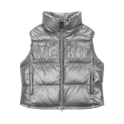 (W) Matin Kim Big Logo Point Down Vest Silver