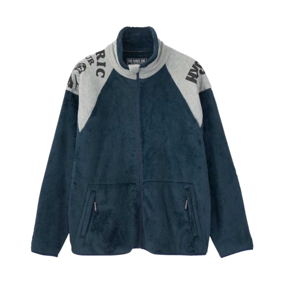 히스테릭 글래머 HYS 스크래치 스탠드 칼라 자켓 네이비(Hysteric Glamour Hys Scratch Stand Collar Jacket Navy) - 1