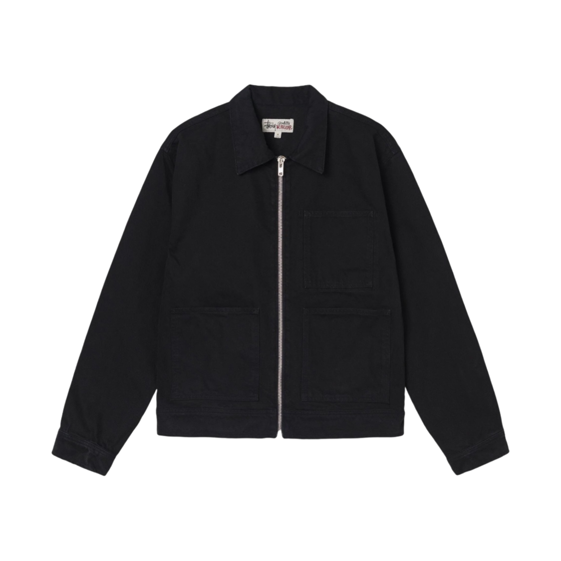 스투시 오버다이드 집 워크 자켓 블랙(Stussy Overdyed Zip Work Jacket Black)