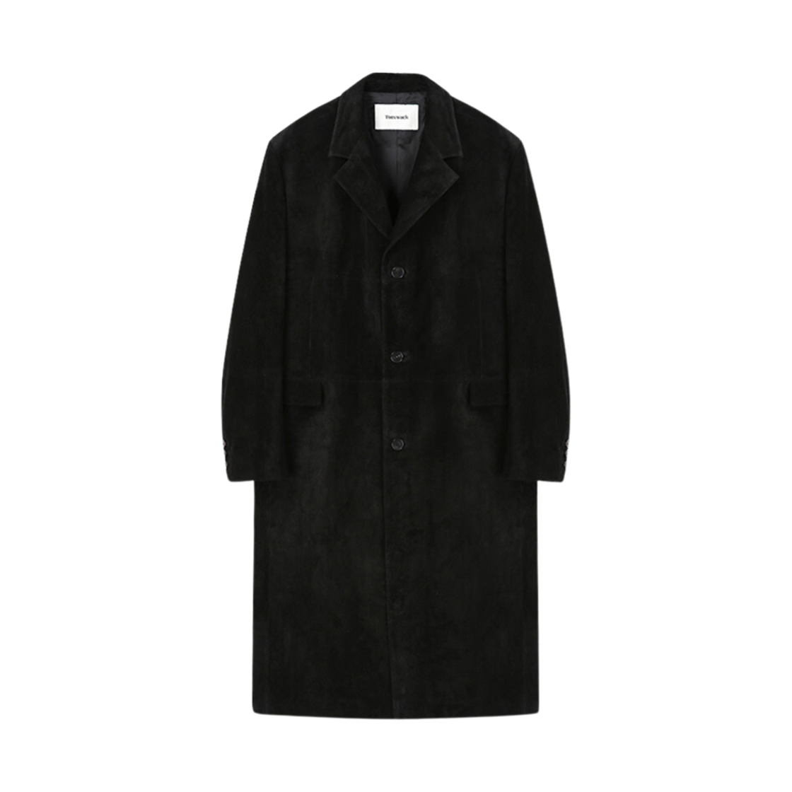 토니웩 스웨이드 싱글 브레스티드 코트 블랙(Tonywack Suede Single-Breasted Coat Black) - 1