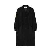 Tonywack Suede Single-Breasted Coat Black