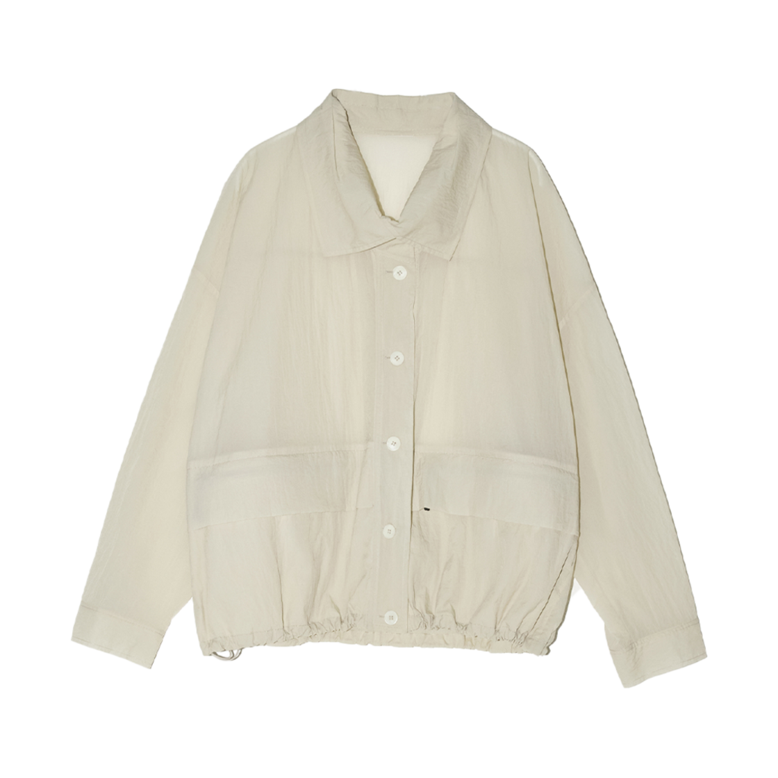 BESUJP001CR Enor Women Nylon Wind Breaker Shirt Jumper Cream