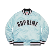 Supreme Mitchell & Ness Satin Varsity Jacket Light Blue - 21SS