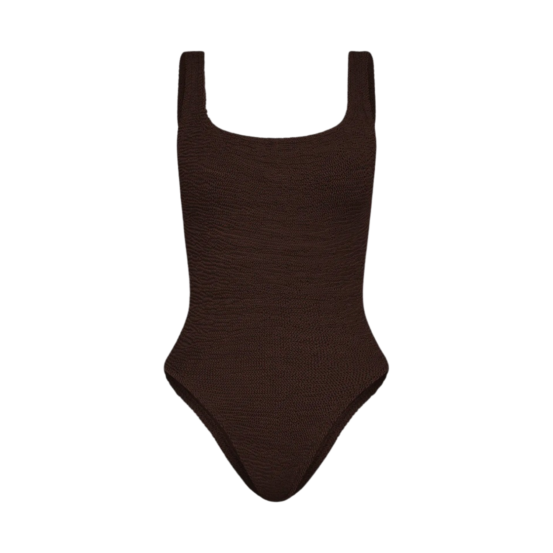 - (W) Hunza G Square Neck Swim Metallic Chocolate