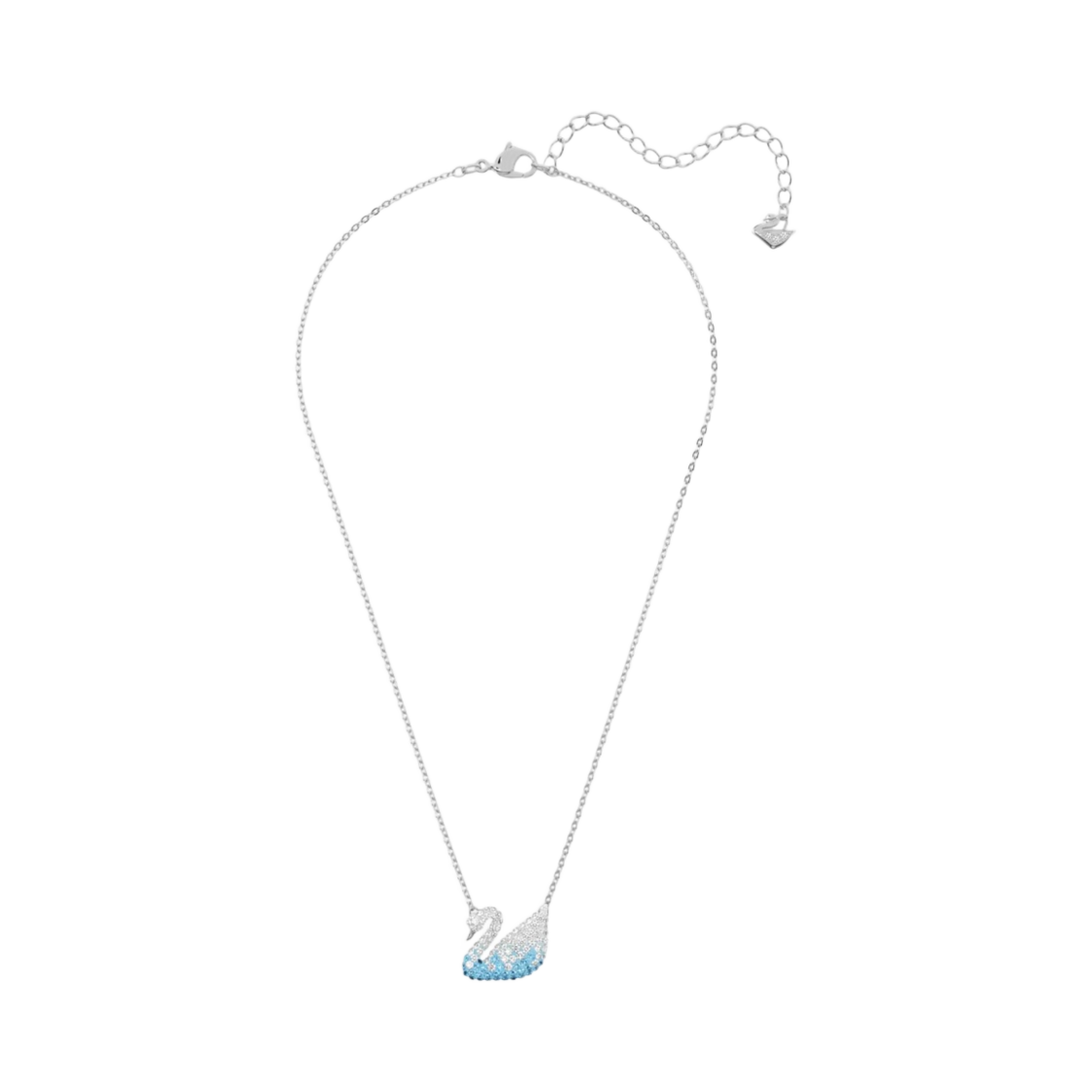 (W) 스와로브스키 아이코닉 스완 펜던트 미디움 블루 로듐 플래팅((W) Swarovski Iconic Swan Pendant Medium Blue Rhodium Plated)
