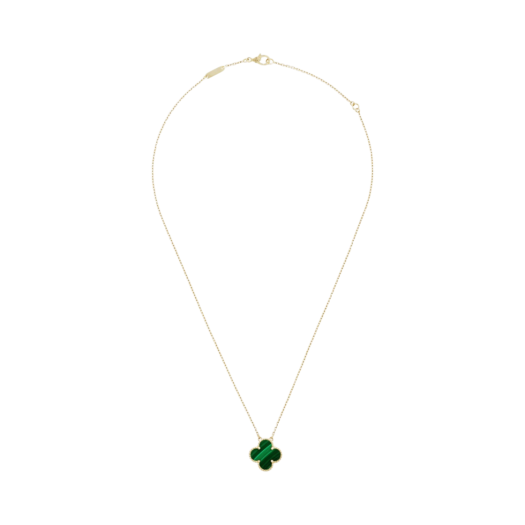 VCARO9VA00 (W) Van Cleef & Arpels Vintage Alhambra Pendant Yellow Gold Malachite