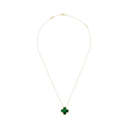 (W) Van Cleef & Arpels Vintage Alhambra Pendant Yellow Gold Malachite