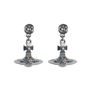 (W) Vivienne Westwood New Petite Orb Earrings Silver