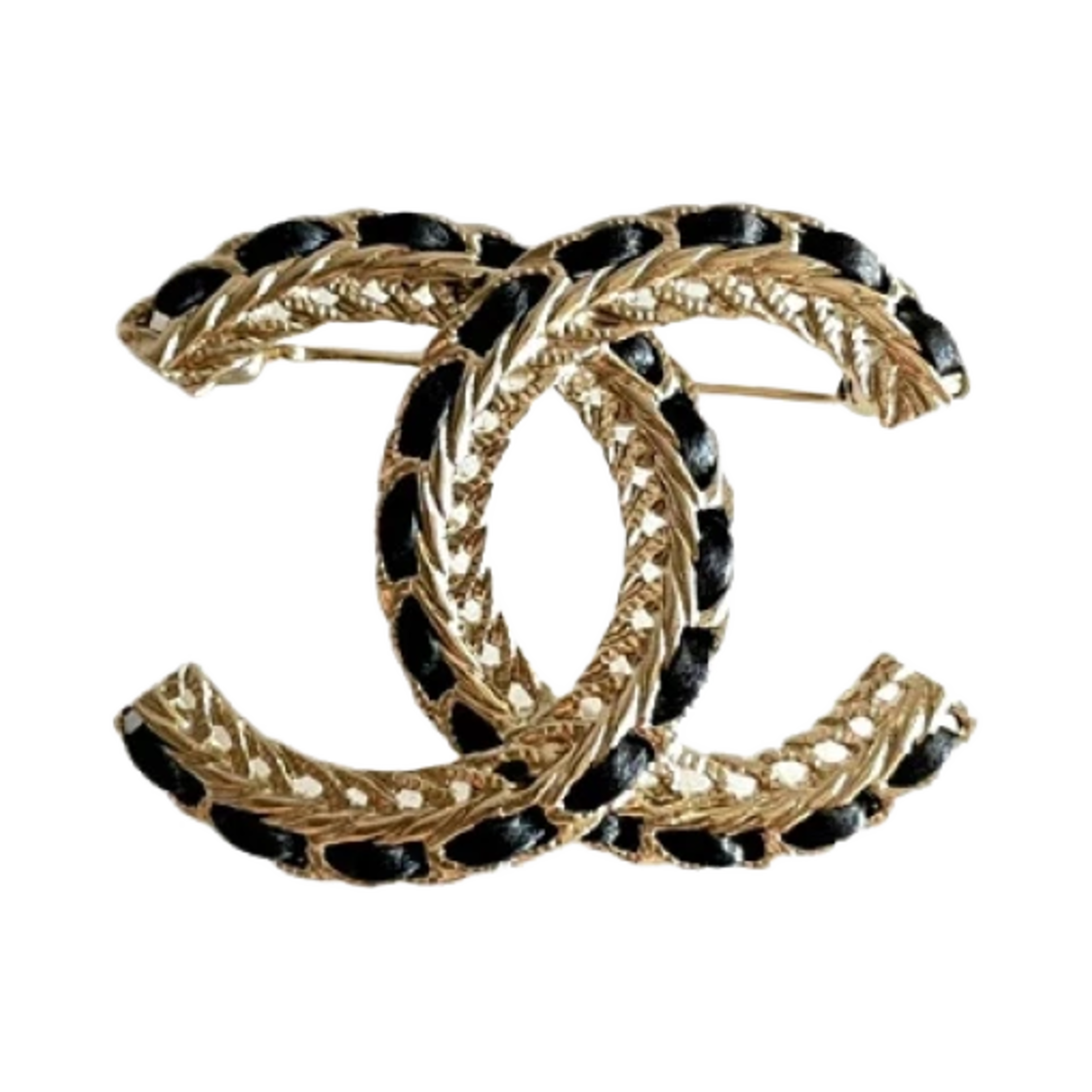 AB8317-B08170-NI219 Chanel Brooch Metal Lambskin & Gold Black