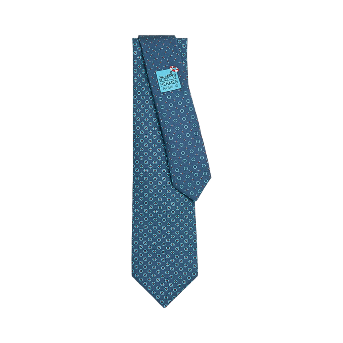 에르메스 타이 7 라르게즈 레 아마레스 트윌비 타이 마린 아주르 루즈(Hermes Tie 7 Larguez Les Amarres Twillbi Tie Marine Azur Rouge) - 1