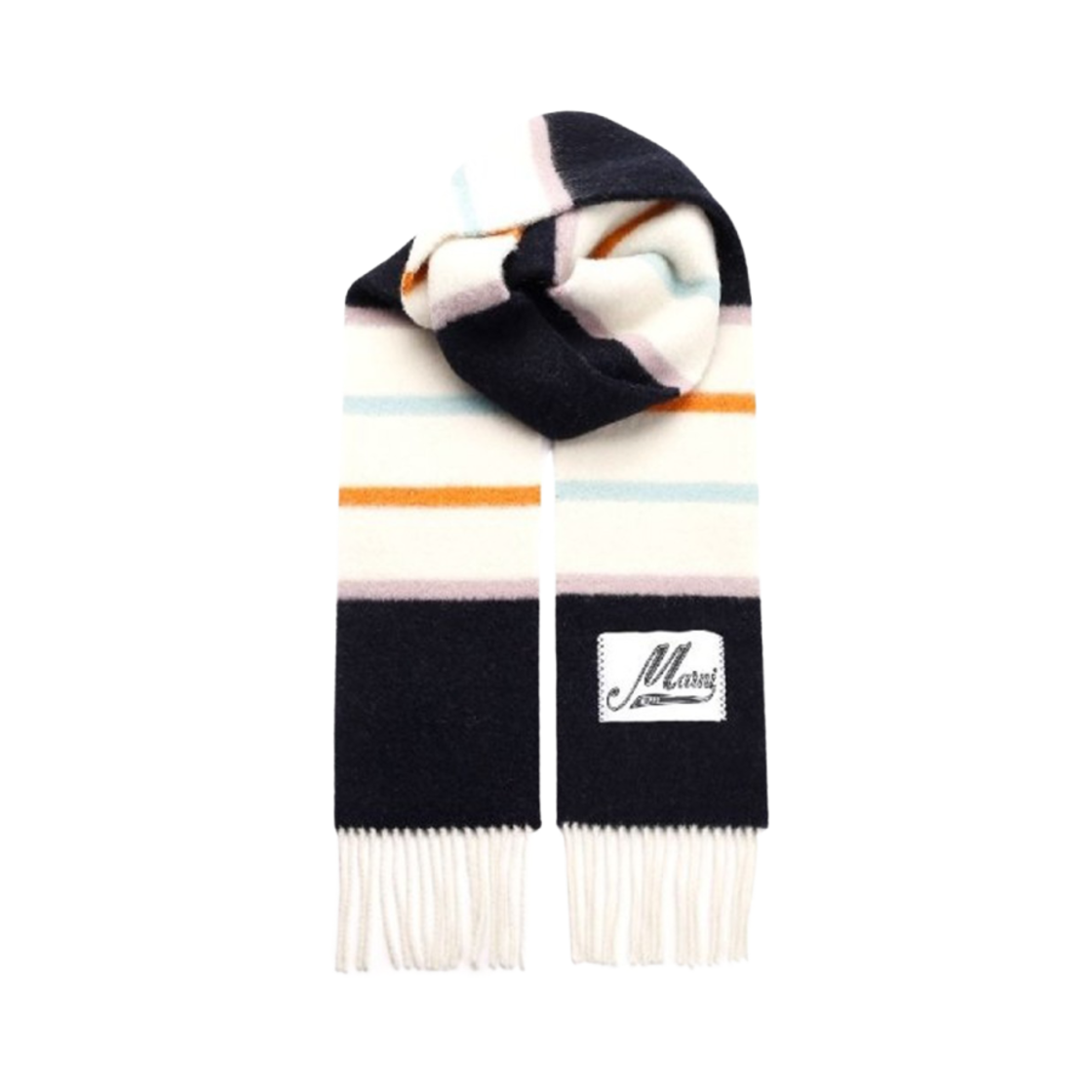 SCMC0109Y0-UAW024-STB94 Marni Logo Alpaca Wool Scarf Multicolor